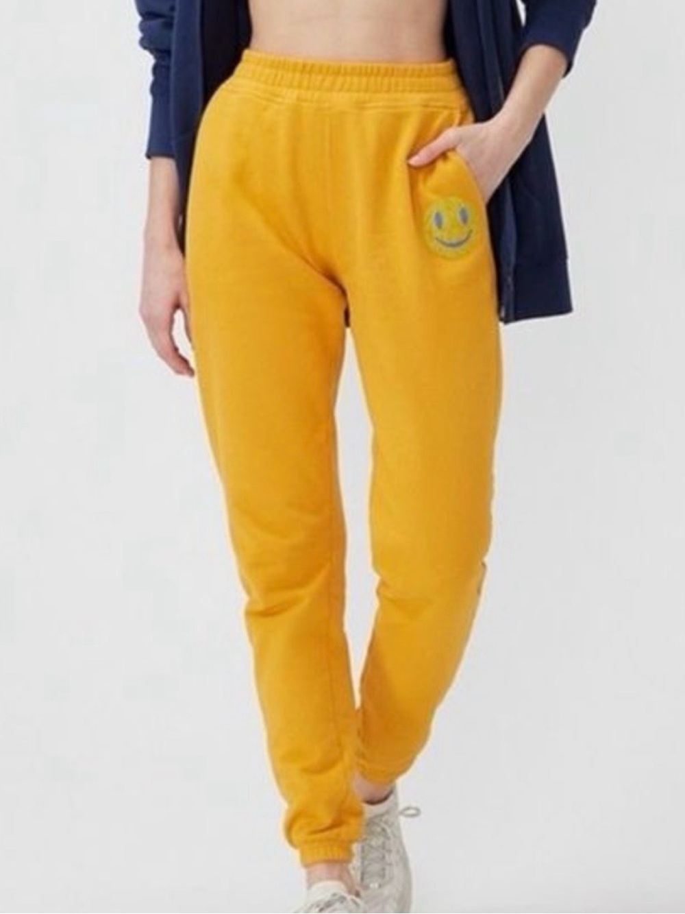 Outdoor Voices Bright Yellow Smiley Jogger Sweatpants